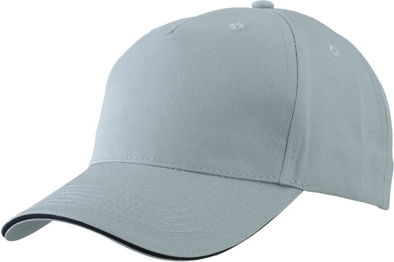 Levně 5 panelová sandwich kšiltovka - light grey/black