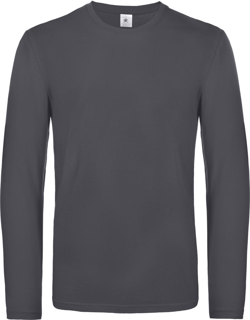 Levně Tričko s dlouhým rukávem z těžké bavlny - dark grey