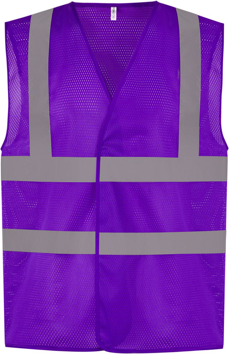 Hi-Vis síťovaná bezpečnostní vesta - purple