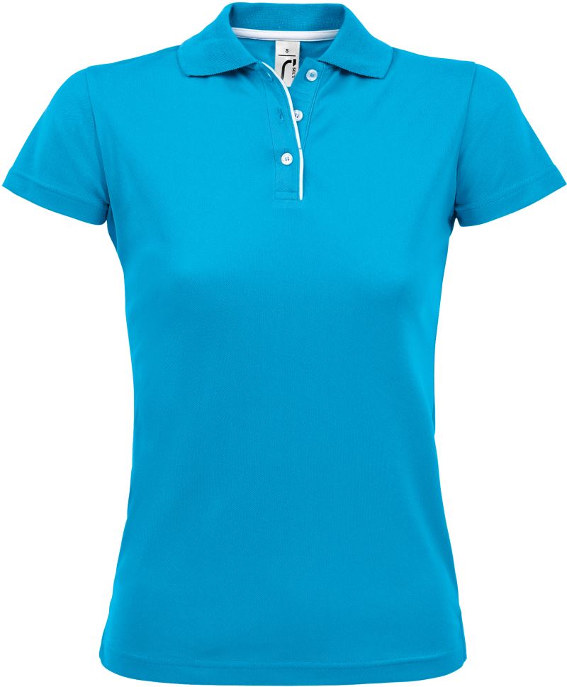 Levně Dámské piqué sportovní polo - aqua