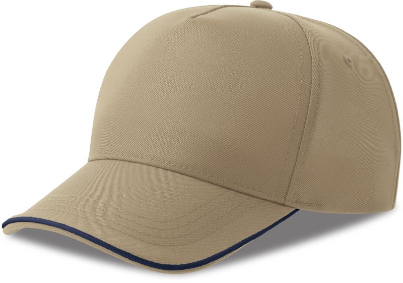 Levně 5 panelová sandwich kšiltovka - khaki/navy