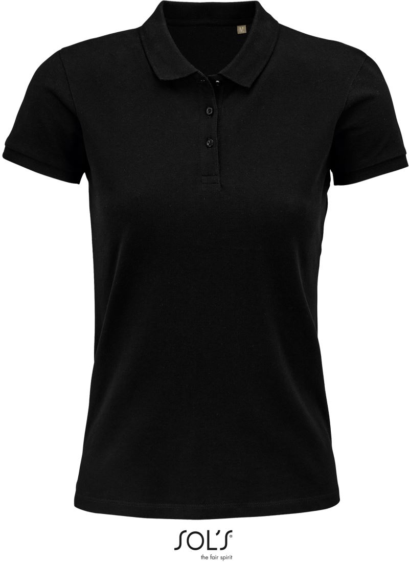 Levně Dámské piqué polo z bio bavlny - black