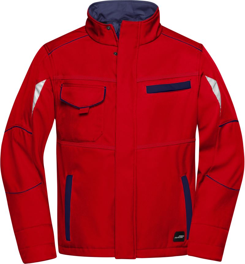 Levně Pracovní letní softshellová bunda - Color - red/navy