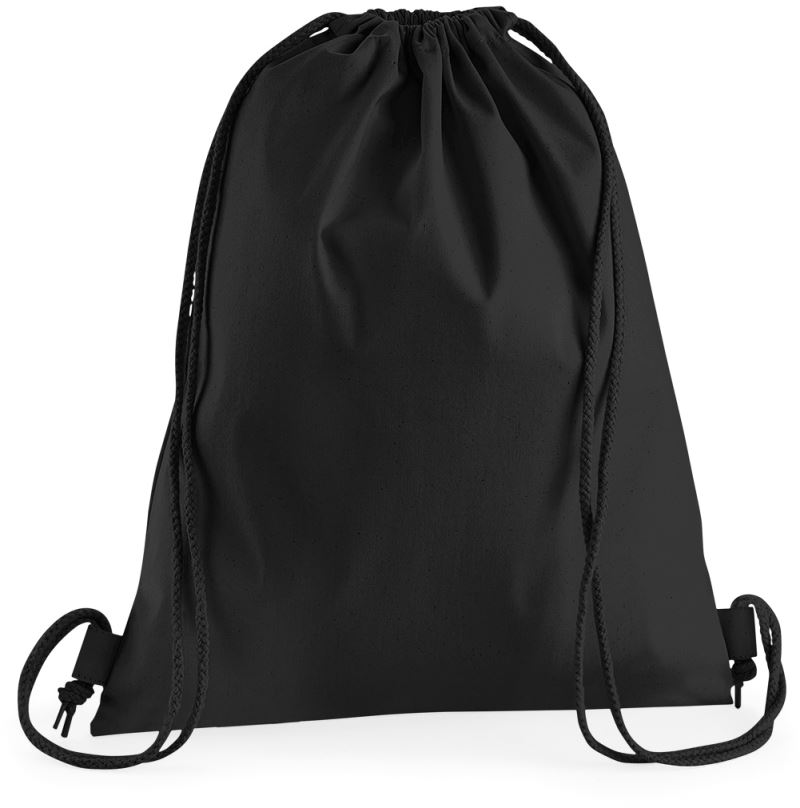 Levně Prémiový bavlněný vak na záda - black