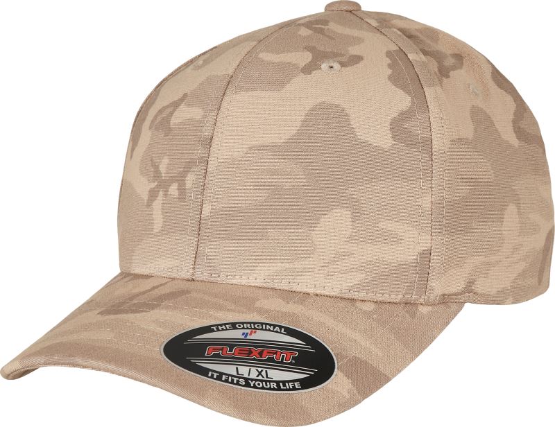 Levně 6 panelová Flexfit kšiltovka - dark beige camo