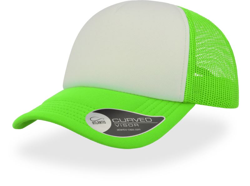 Levně 5 panelová síťovaná kšiltovka - green fluo