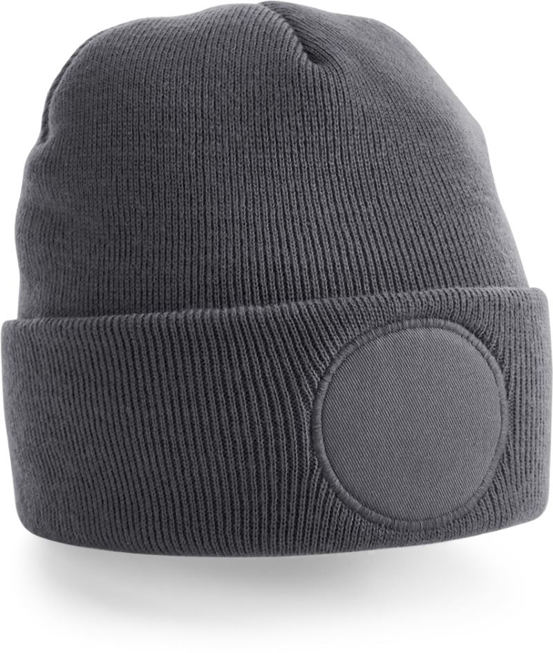 Levně Čepice s kruhovou nášivkou - graphite grey