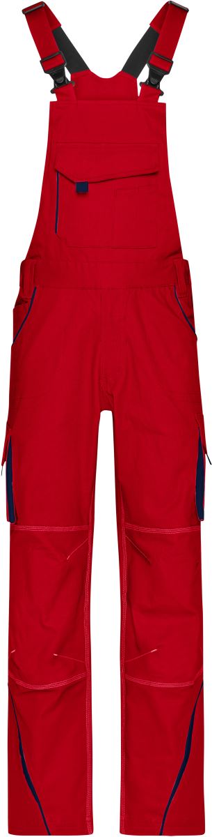 Levně Pracovní kalhoty s laclem - Color - red/navy