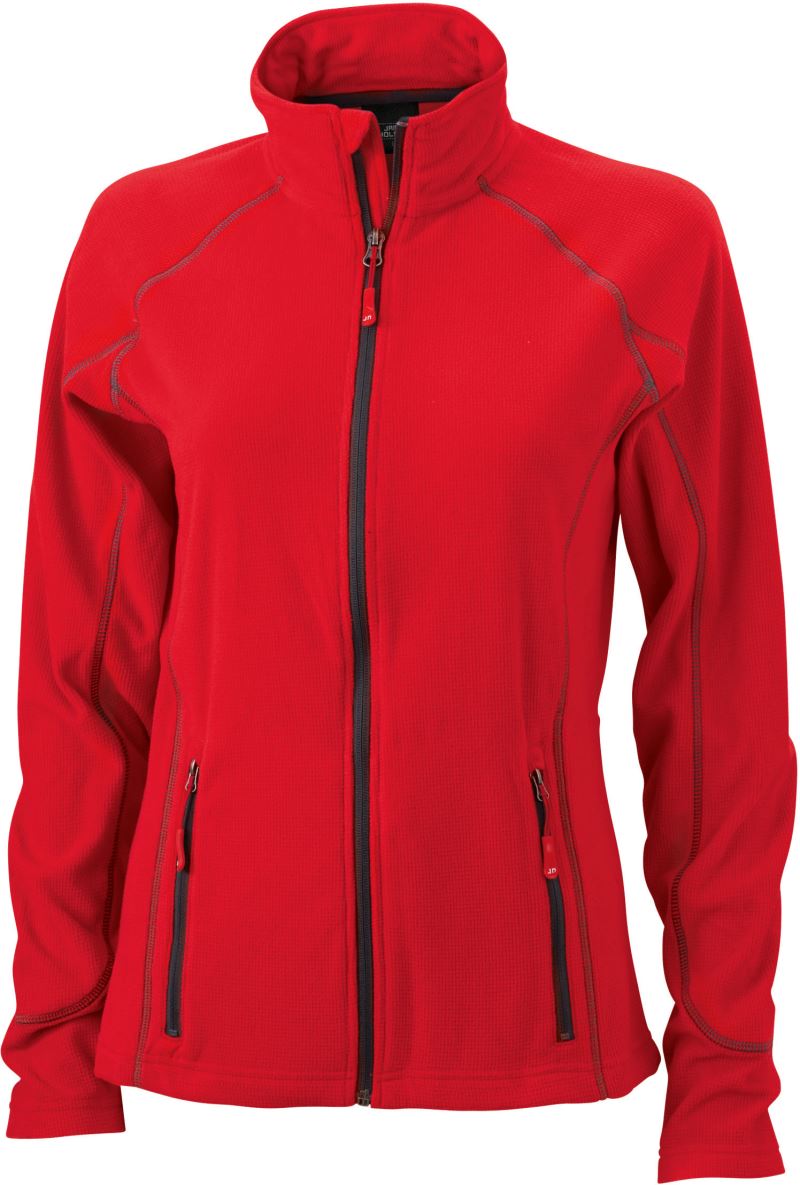 Levně Dámská strukturovaná fleecová bunda - red/carbon