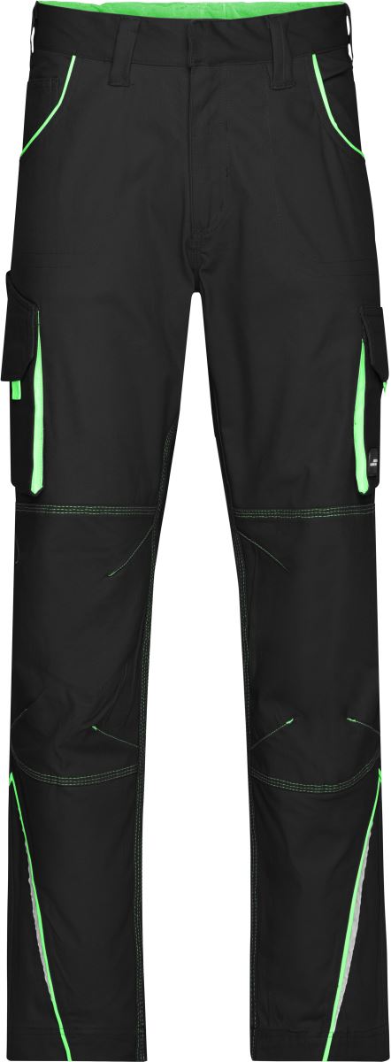 Levně Pracovní kalhoty - Color - black/lime green