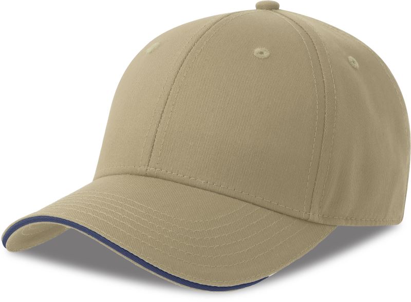Levně 6 panelová sandwich kšiltovka - khaki/navy