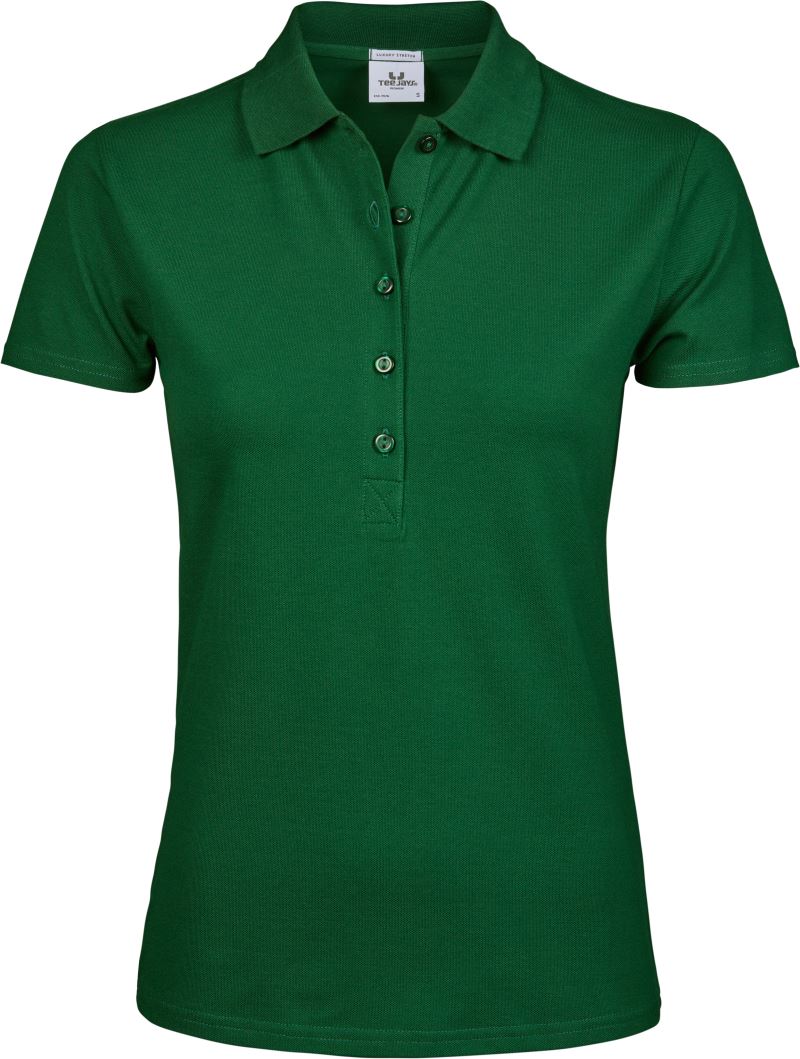 Levně Dámské luxusní strečové piqué polo z těžké bavlny - forest green