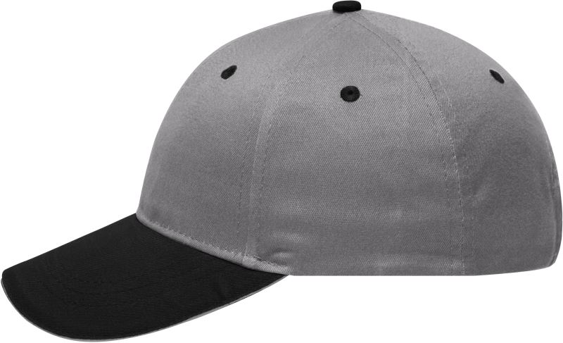 Levně 6 panelová sandwich kšiltovka - light grey/black/light grey