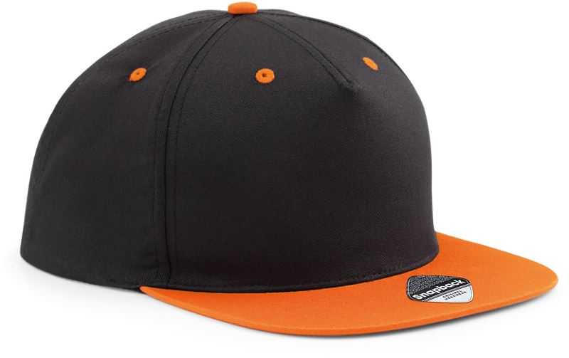 Levně 5 panelová Snapback kontrastní kšiltovka - black/orange