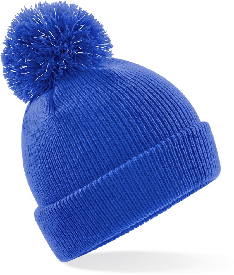 Levně Dětská pletená čepice s bambulí "Reflective" - bright royal