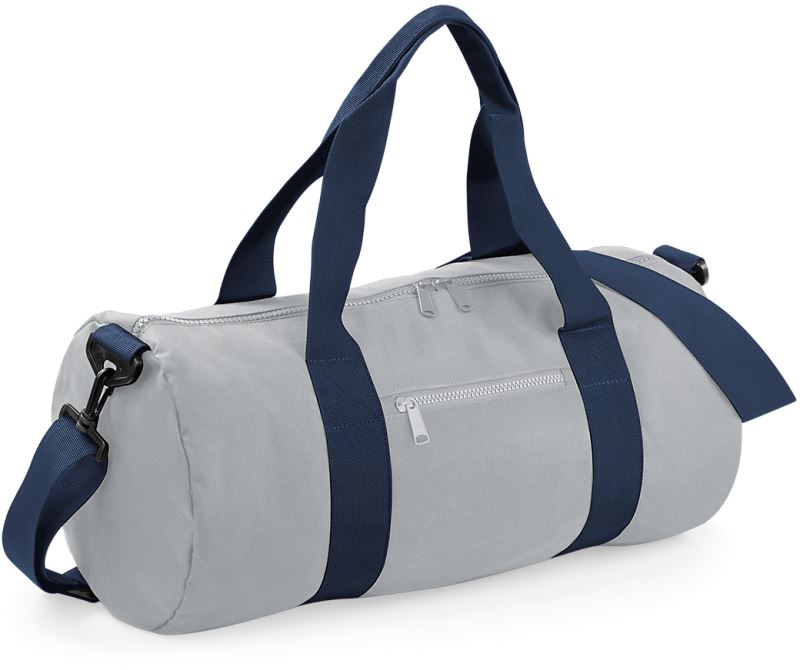 Levně Kulatá sportovní taška - light grey/french navy