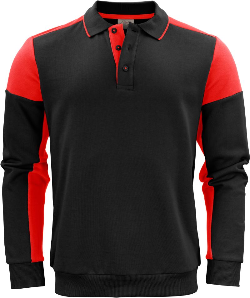 Levně Polo mikina - black/red