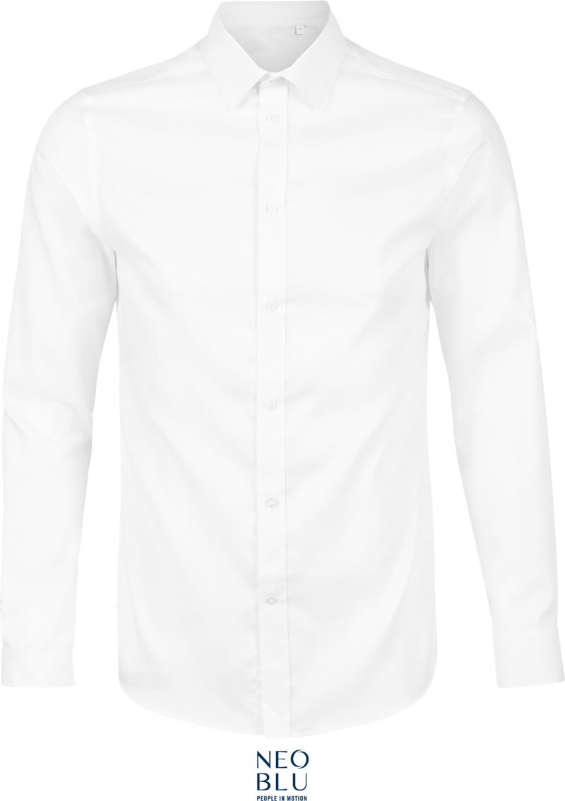 Levně Mikro keprová košile s dlouhým rukávem - optic white