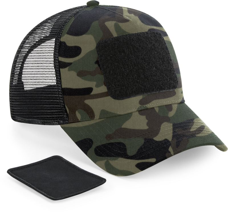 Levně 5 panelová kšiltovka "Removable Patch Trucker" - jungle camo