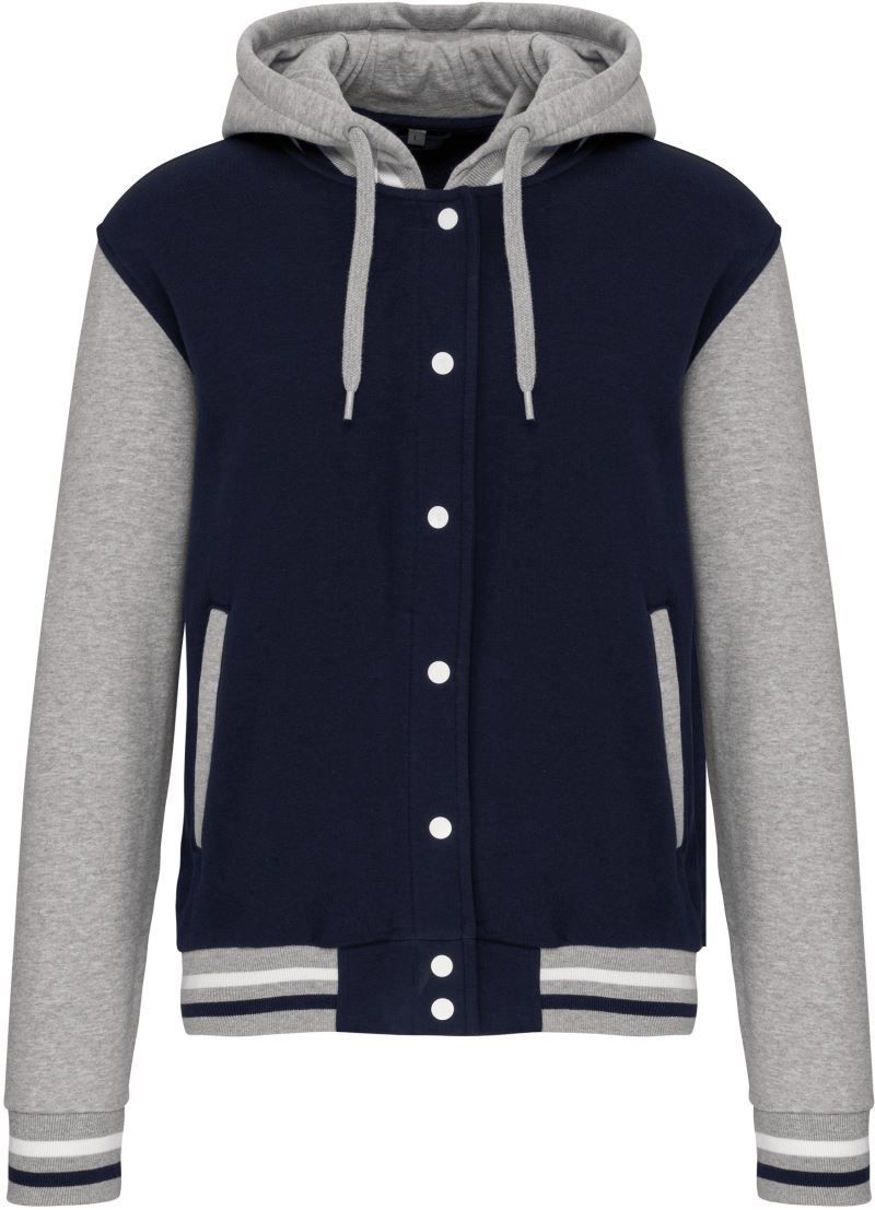 Levně Unisex bunda s kapucí "Teddy" - navy/oxford grey/white