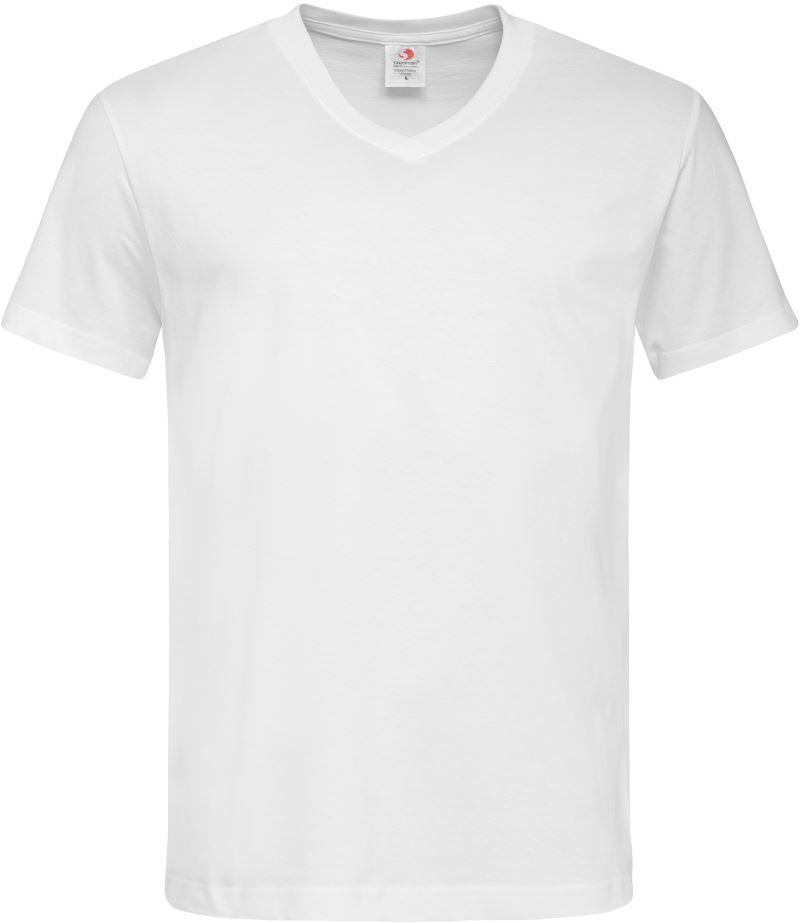 Levně Tričko s výstřihem do V - white