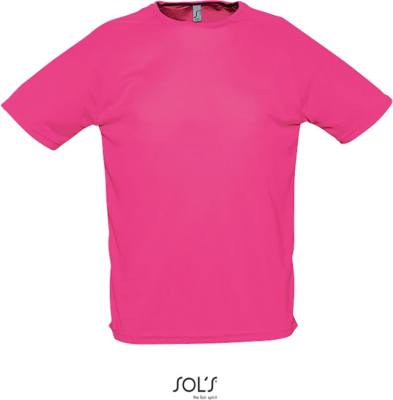 Levně Pánské raglánové sportovní tričko - neon pink