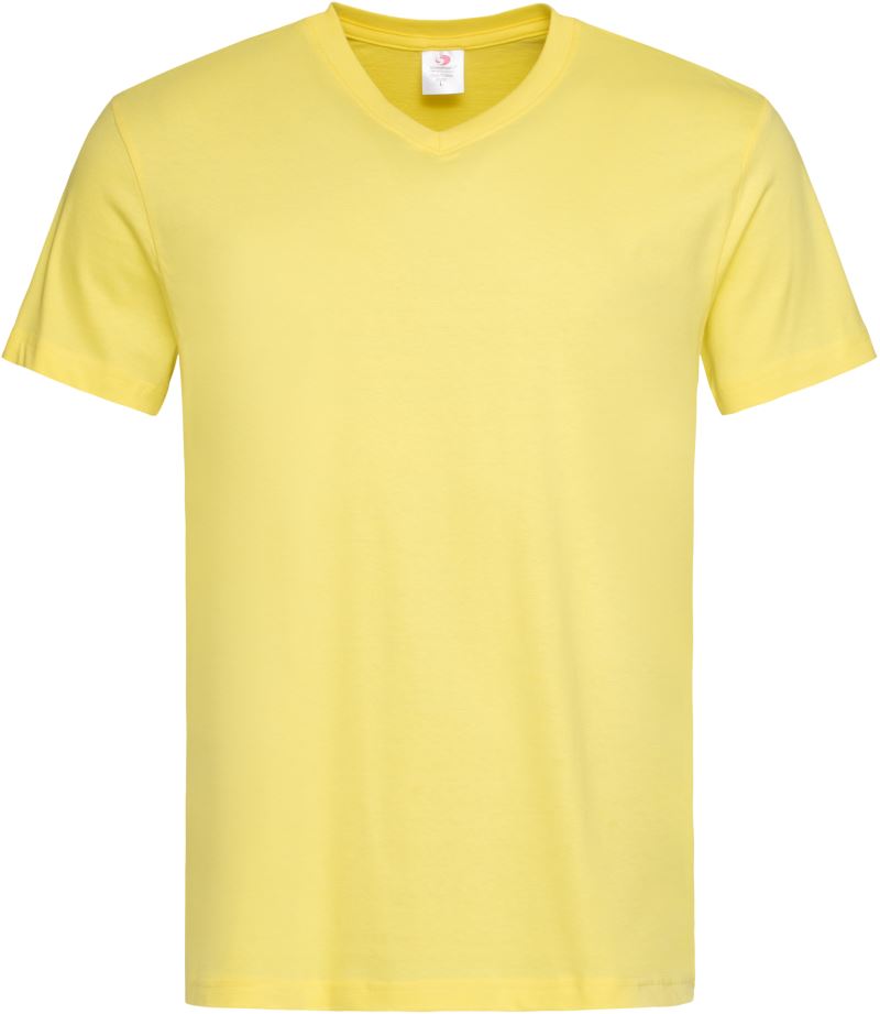Levně Tričko s výstřihem do V - yellow