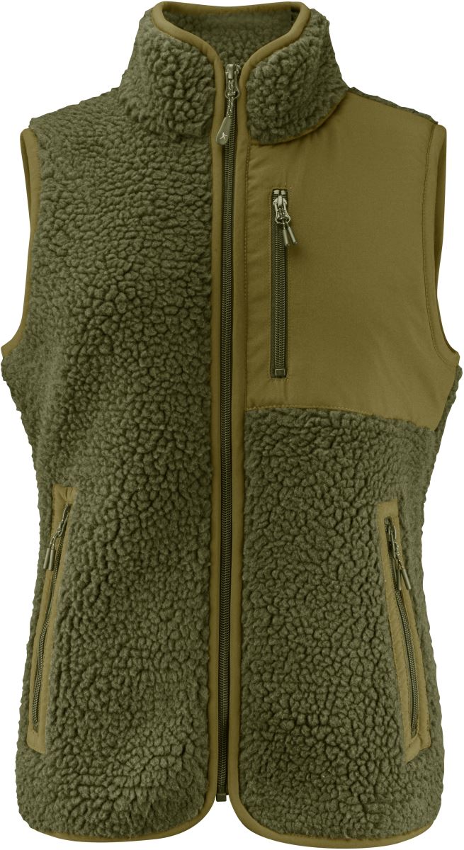 Levně Dámská fleecová vesta Sherpa "Two-Tone" - moss green