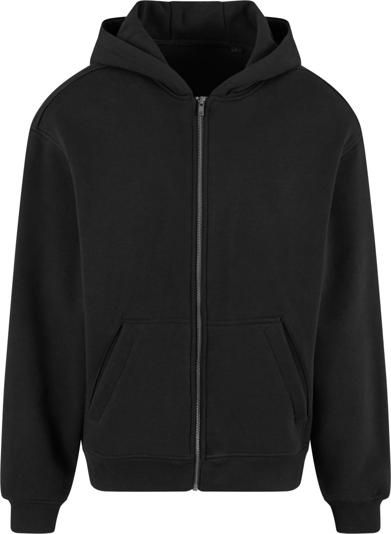 Levně Těžká unisex oversize mikina s kapucí - black