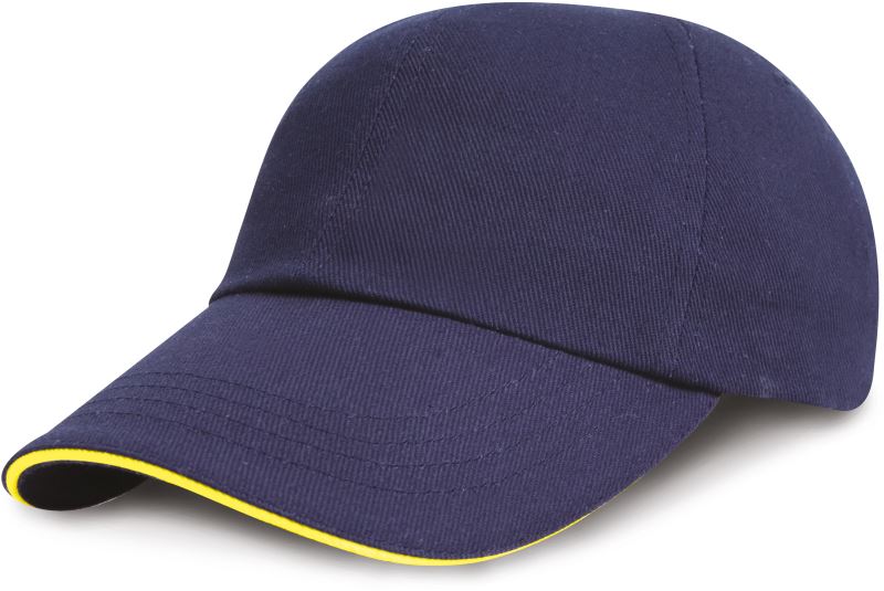 Levně 6 panelová nízkoprofilová sandwich kšiltovka - navy/yellow