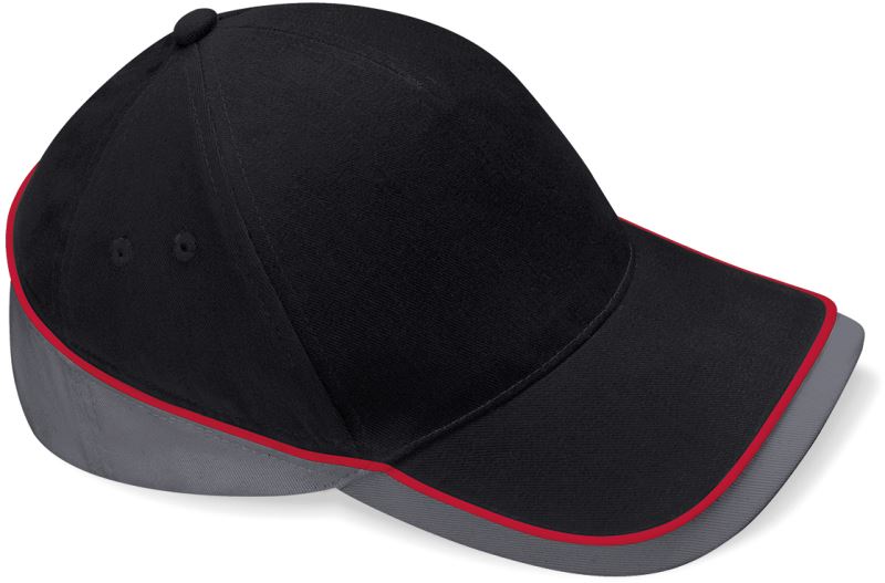 Levně 5 panelová týmová závodní kšiltovka - black/graphite grey/classic red