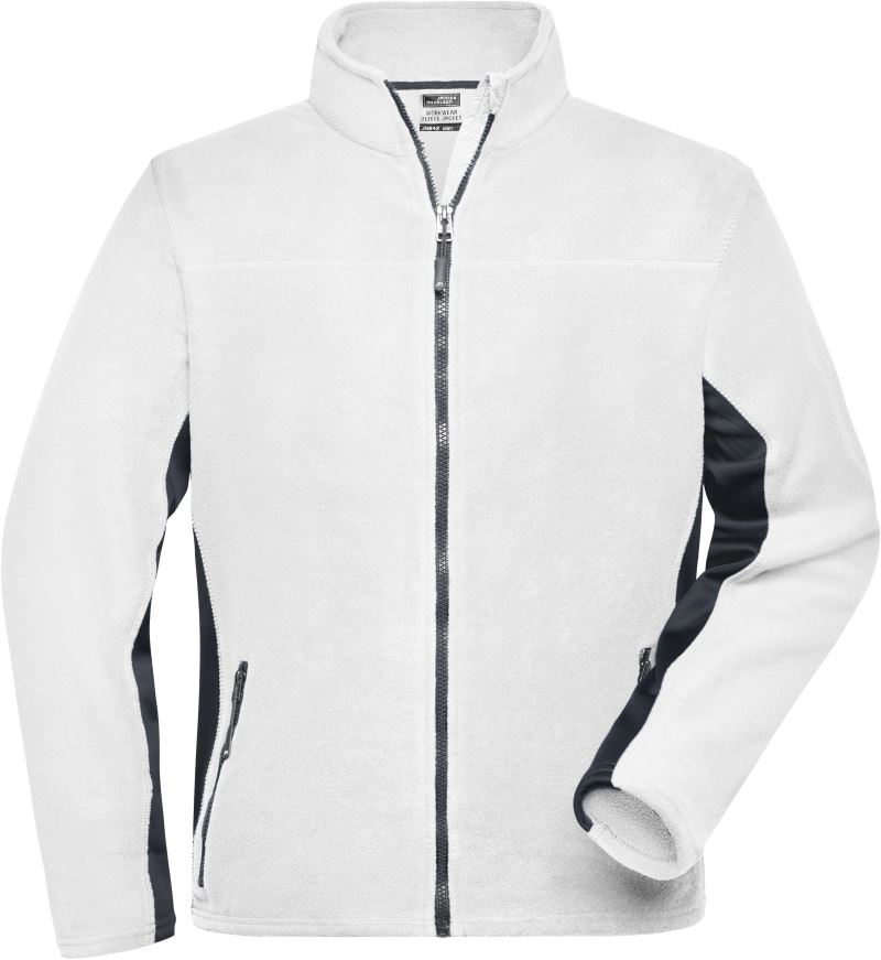 Levně Pánská pracovní mikrofleecová bunda - Strong - white/carbon