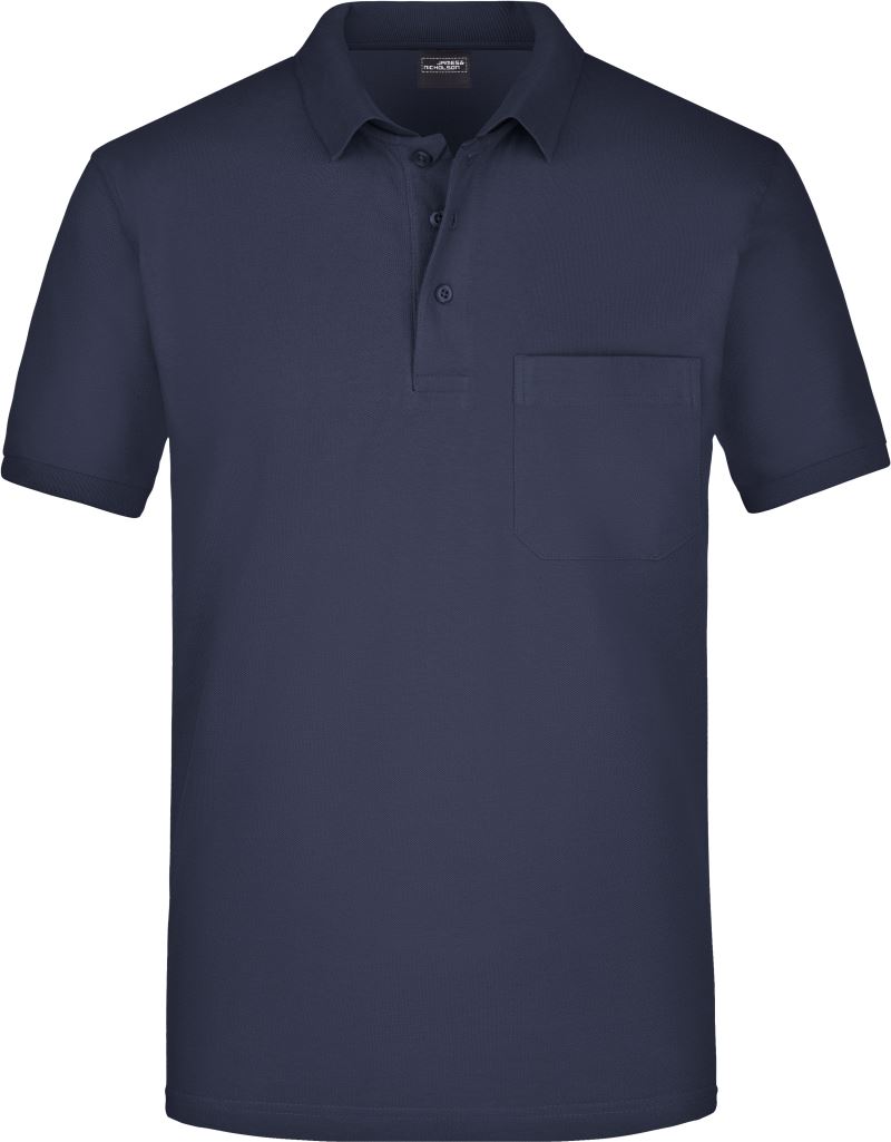 Levně Piqué polo s náprsní kapsou - navy