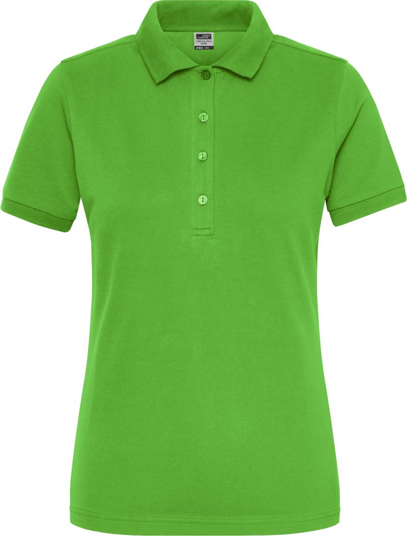 Levně Dámské pracovní elast. polo z bio bavlny - Solid - lime green