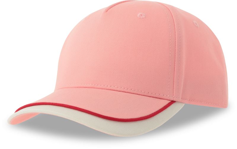 Levně Dětská 5 panelová kšiltovka - pink/white
