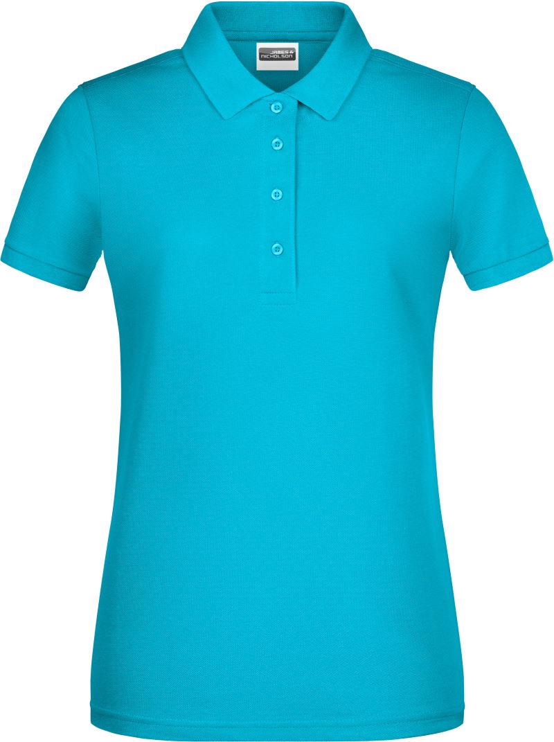 Levně Dámské piqué polo z bio bavlny - turquoise