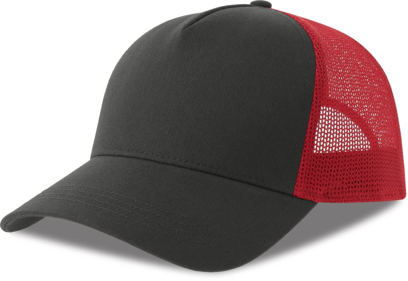 Levně 5 panelová Trucker kšiltovka - dark grey/red