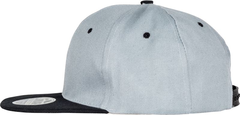 Levně 6 panelová kšiltovka s plochým kšiltem - heather grey/black