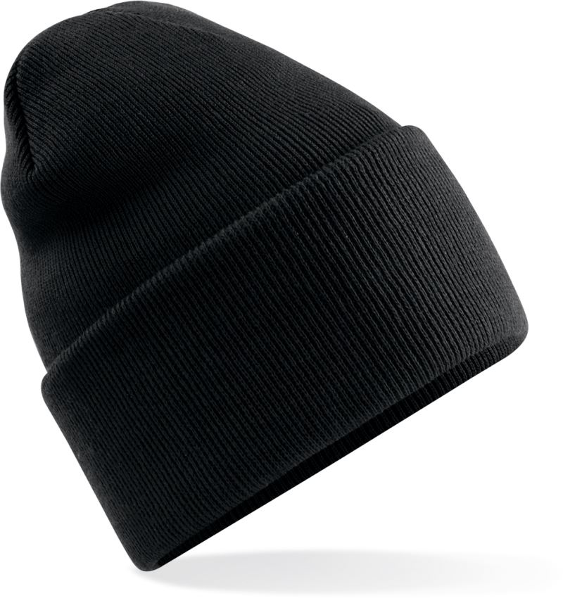 Levně Pletená čepice "Original" s dlouhým lemem - black