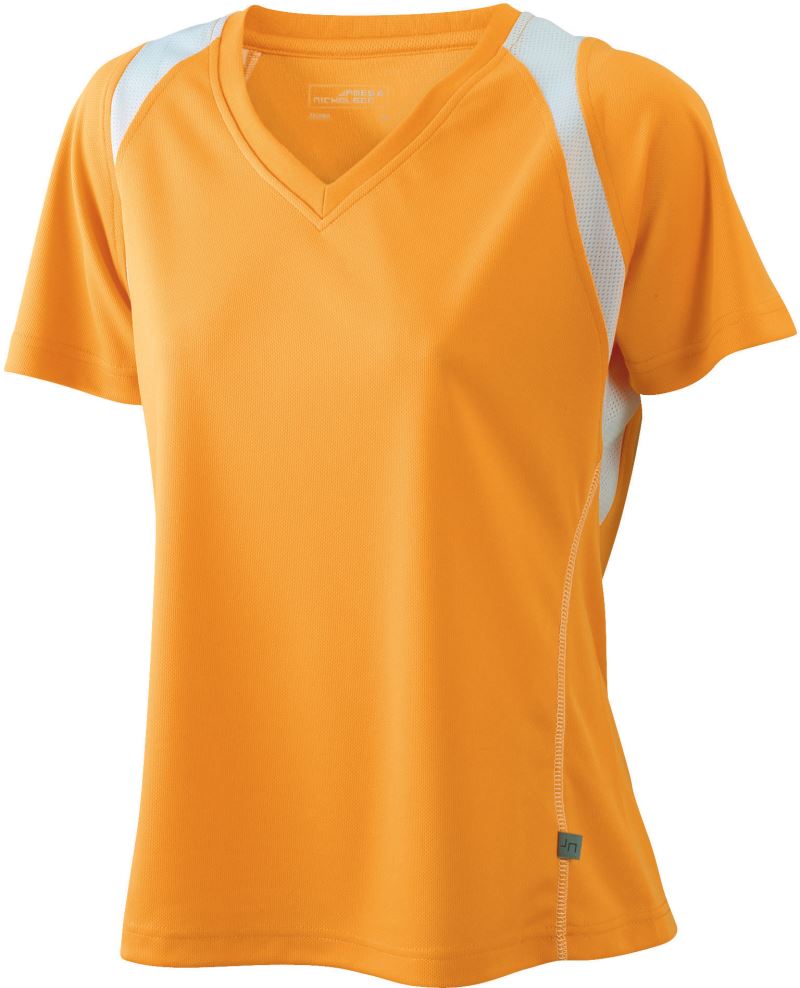 Levně Dámské běžecké tričko - orange/white