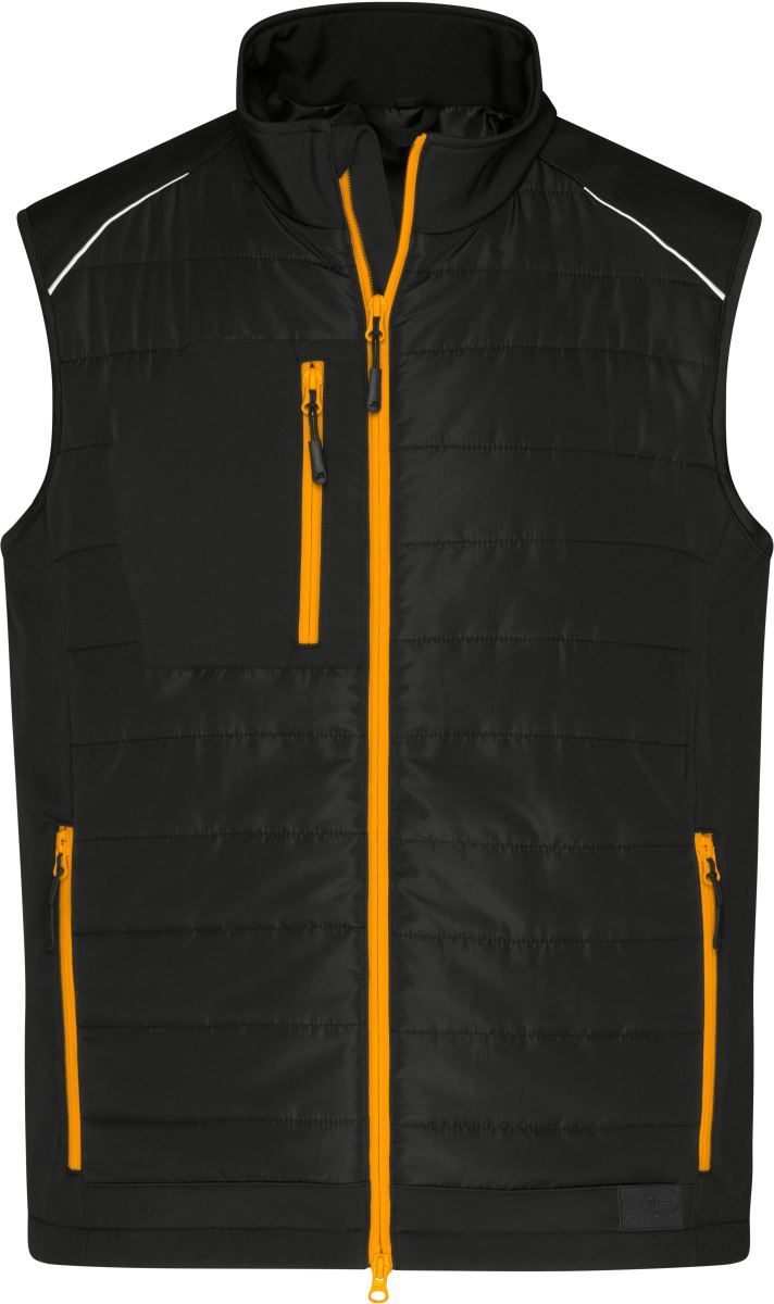Levně Pánská hybridní vesta - black/neon orange