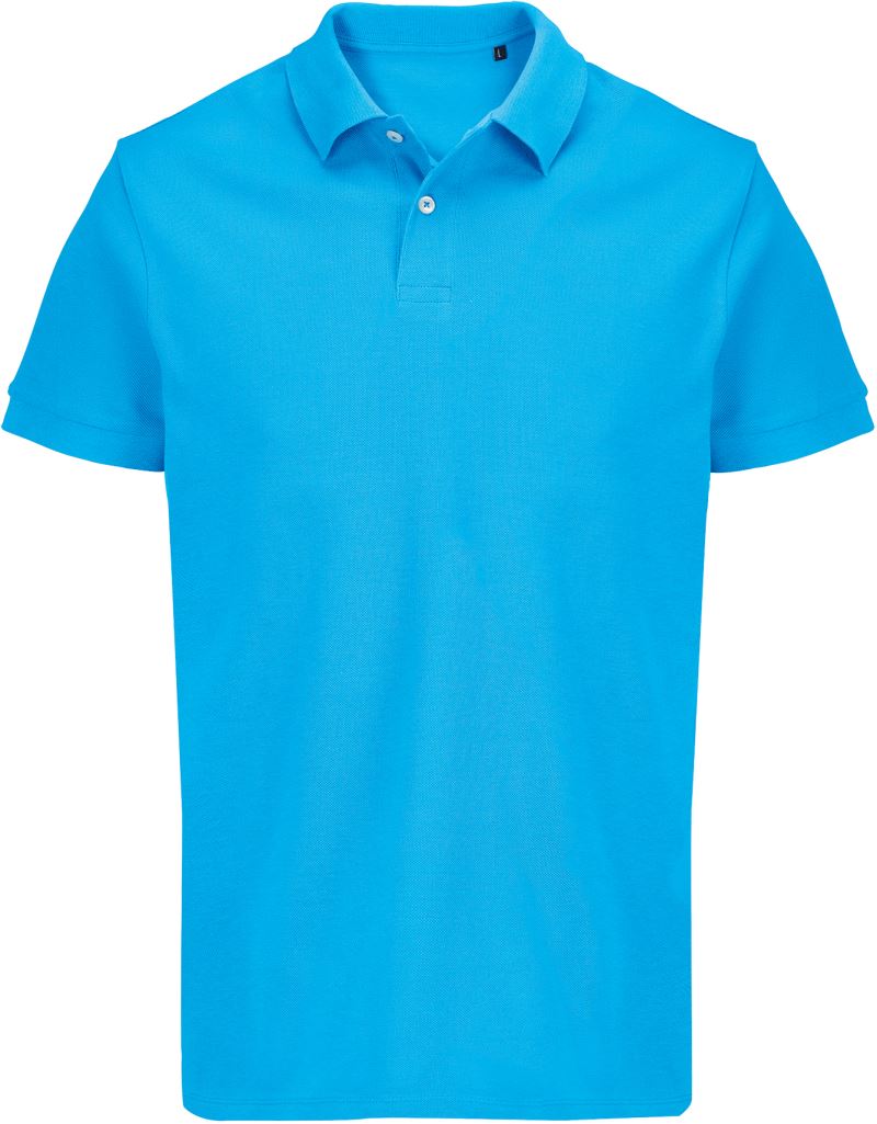 Levně Unisex piqué polo z těžké bavlny - aqua