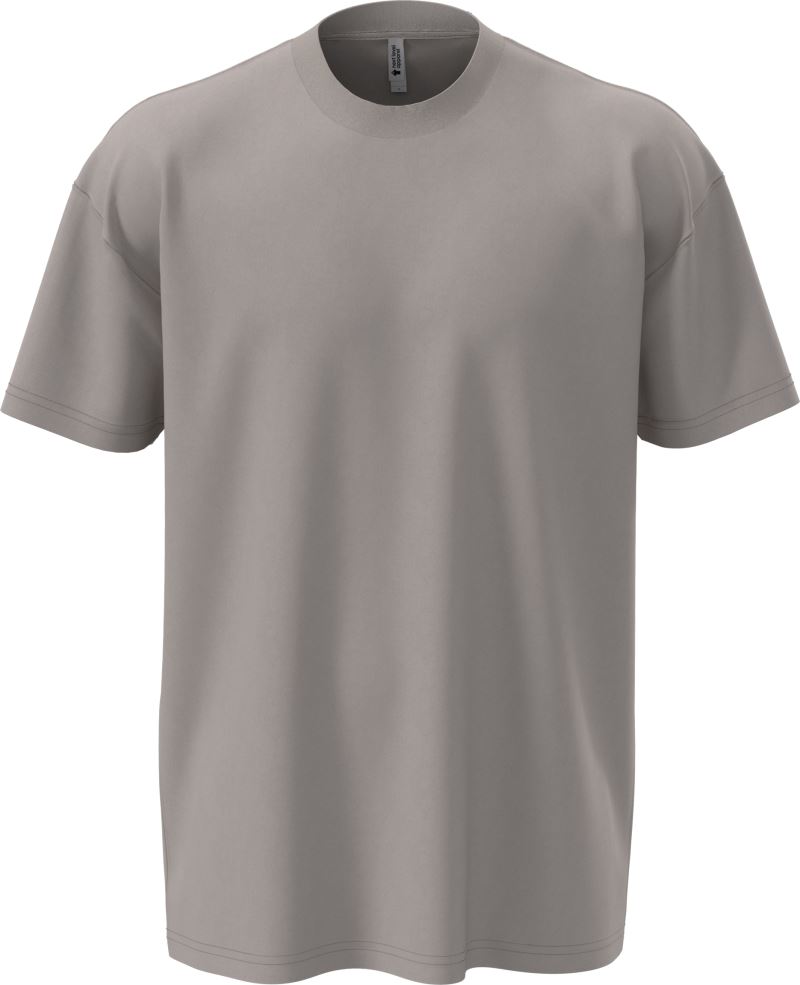 Levně Těžké oversize unisex tričko - shitake
