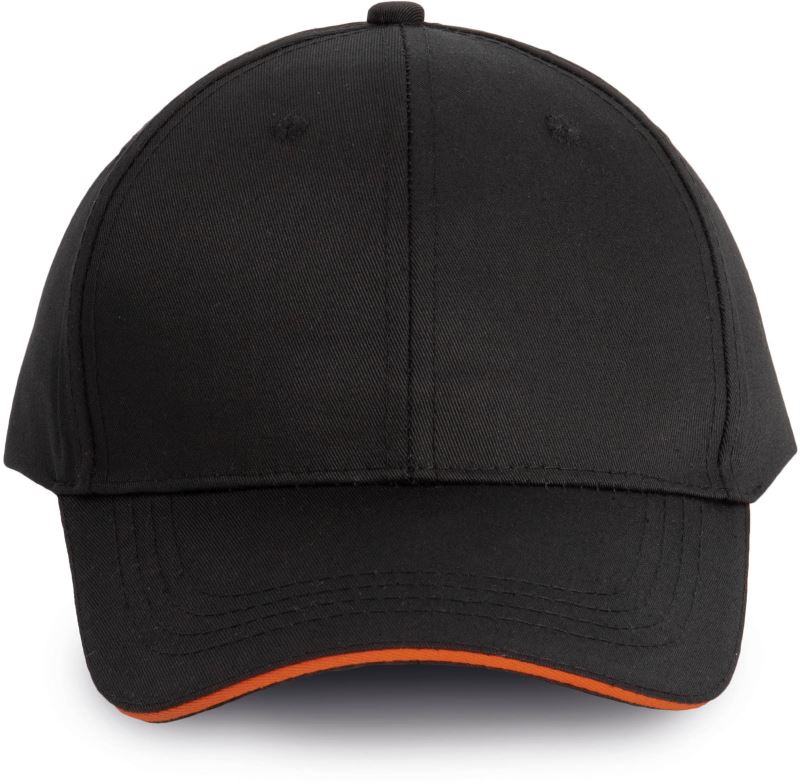 Levně 6 panelová kšiltovka - black/orange