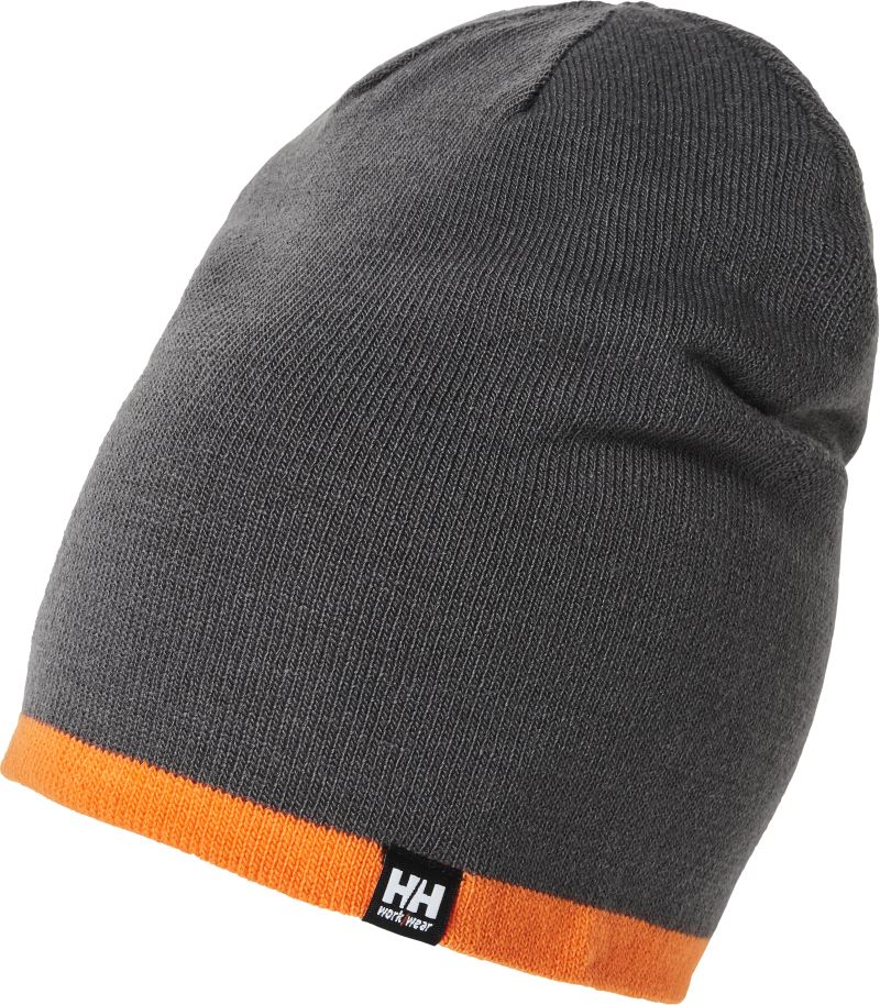 Levně Pletená čepice "Manchester" - dark grey/orange