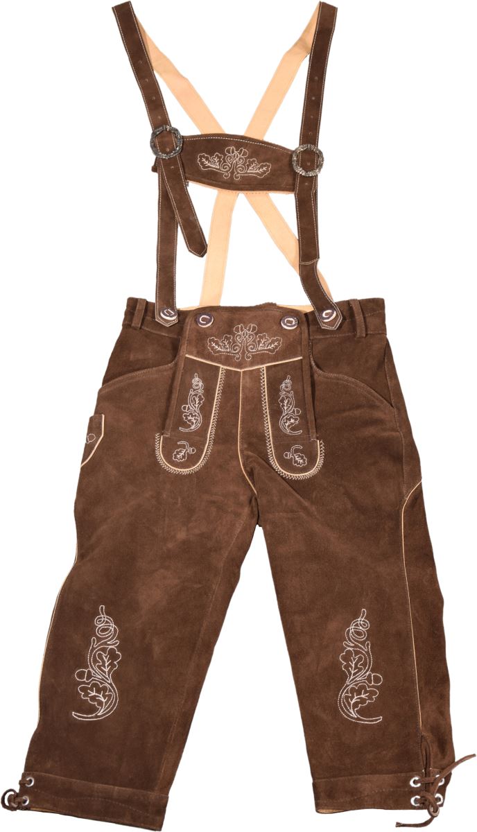 Levně Dámské kožené kalhoty, dlouhé - dark brown
