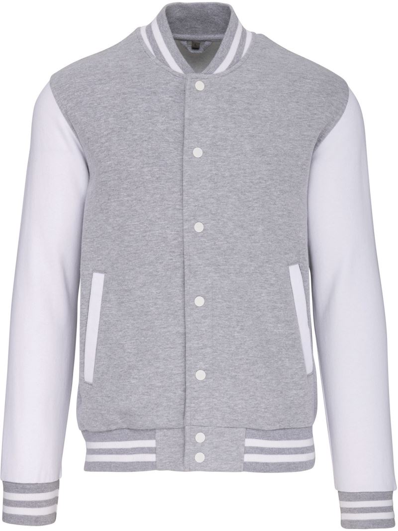Levně Unisex college bunda "Teddy" - oxford grey/white