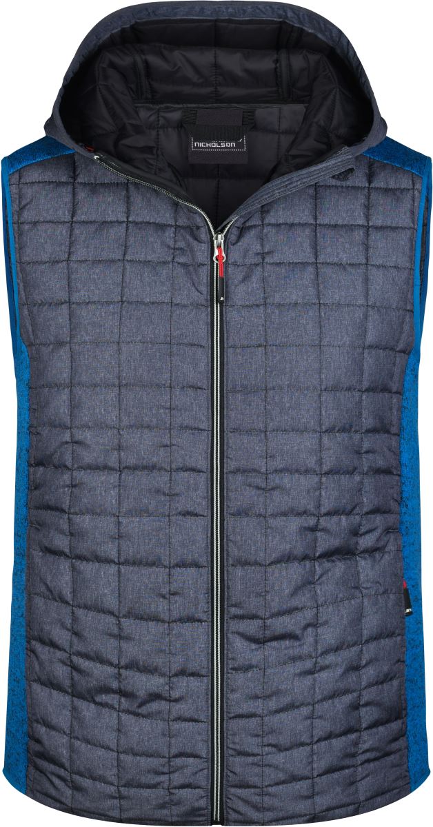Levně Pánská pletená hybridní vesta - royal melange/anthracite melange