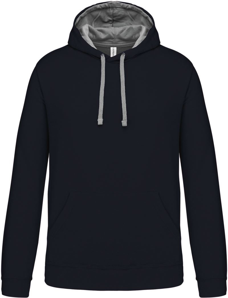 Levně Kontrastní mikina s kapucí - navy/fine grey