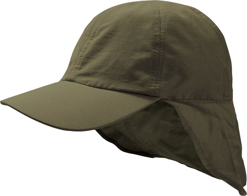 Levně Dětská 6 panelová kšiltovka s ochranou krku - olive